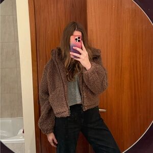 Women's Brown Teddy Jacket